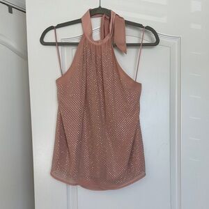 Anthropologie Dusty Pink Halter Blouse with gems